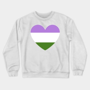 LGBT | Genderqueer Pride Flag Heart Crewneck Sweatshirt